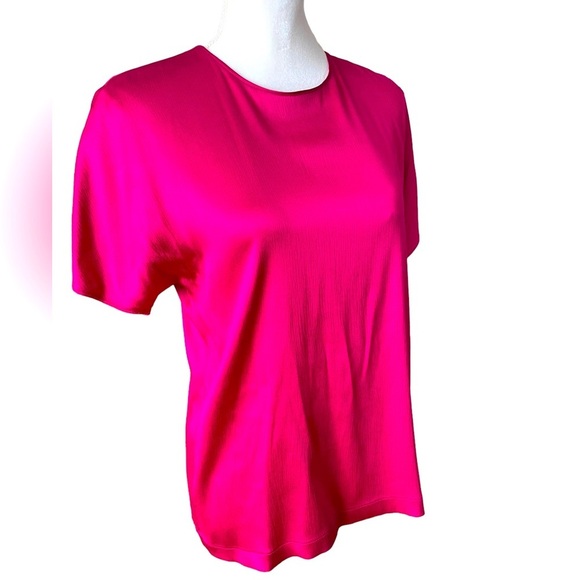 Gloria Sachs fushia pink silky blouse top- size 6 - vintage 90’s office wear - Picture 1 of 8